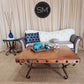 Mexports by Susana Molina 1239AC 48" Natural Hammered Copper Top With Nailheads on Edge Square Coffee Table