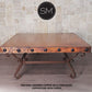 Mexports by Susana Molina 1239AC 48" Natural Hammered Copper Top With Nailheads on Edge Square Coffee Table