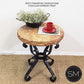 Mexports by Susana Molina 1239BBT 24" Peach Travertine Stone Chisel Edge Side Table