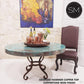 Mexports by Susana Molina 1239DC 60" Oxidized Hammer Copper With Nailheads on Edge Rustic Round Dining Table