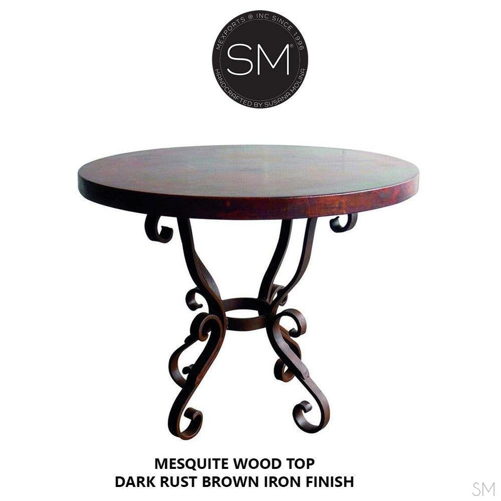 Mexports by Susana Molina 1239LC 31" Natural Hammered Copper With Nailheads on Edge Round Side Table