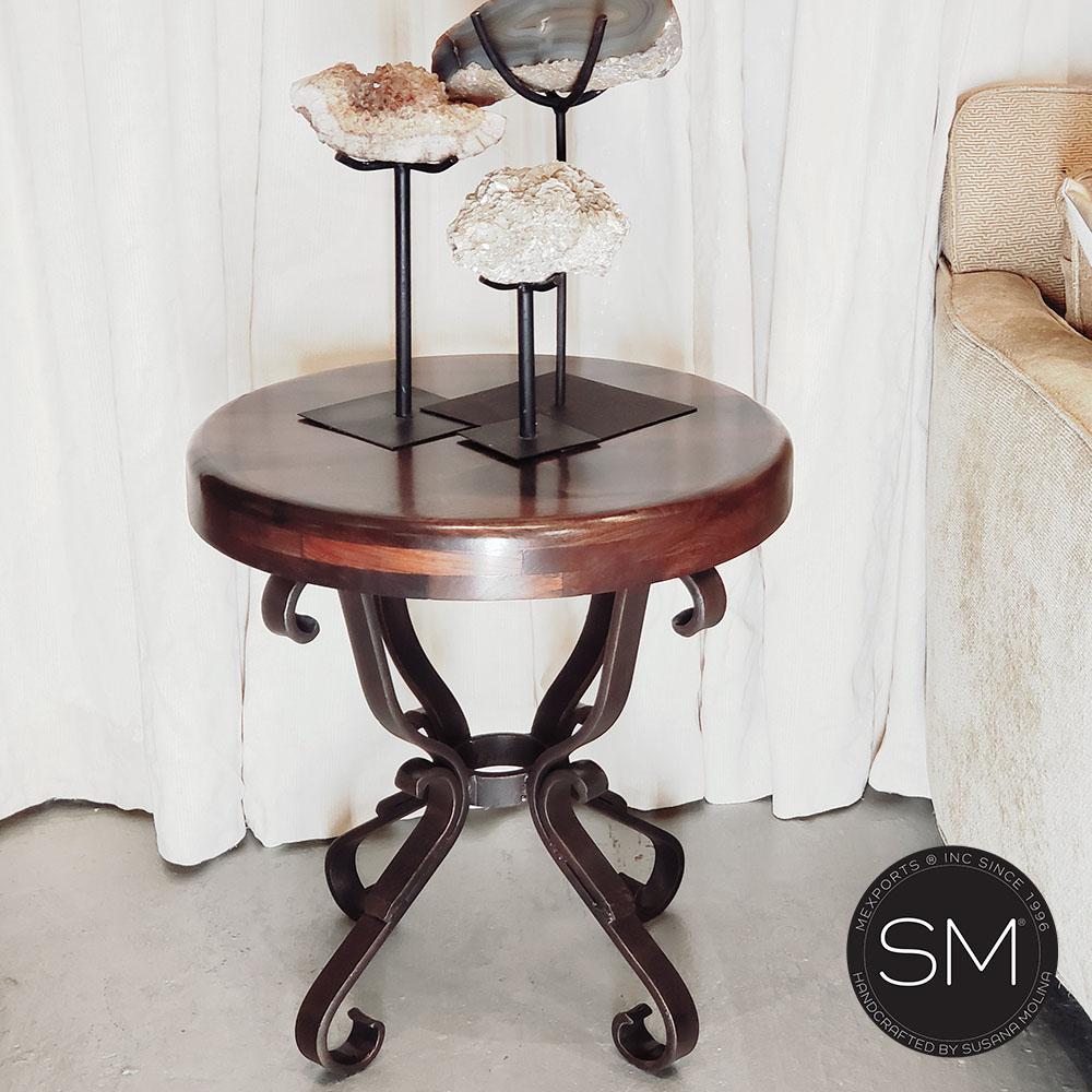 Mexports by Susana Molina 1239LM 38" Mesquite Wood No Inlay Round Side Table
