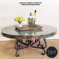 Mexports by Susana Molina 1240AAAC 38" Oxidized Hammered Copper Top With Nailheads on Edge Modern Round Coffee Table
