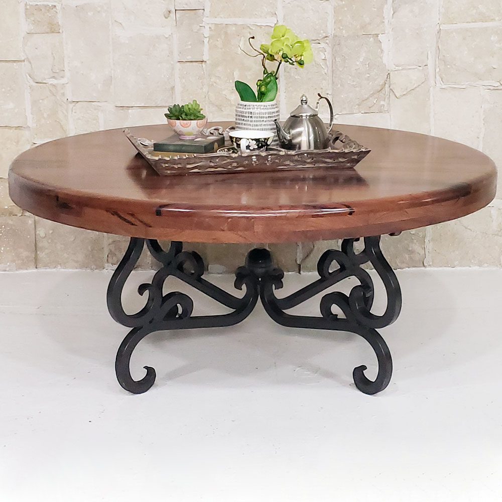 Mexports by Susana Molina 1240AAAM 38" Mesquite Wood Top No Inlay Round Coffee Table