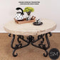 Mexports by Susana Molina 1240AAAT 48" Cream Travertine Top Chisel Edge Round Coffee Table