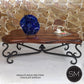 Mexports by Susana Molina 1240AAM 60" Mesquite Wood Top Free Form Edge Turquoise Inlay Rectangular Coffee Table