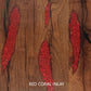 Mexports by Susana Molina 1240AAM 72" Mesquite Wood Top Live Edge Red Coral Inlay Rectangular Coffee Table