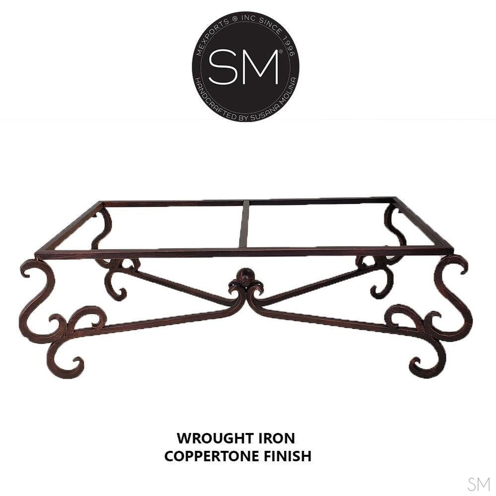 Mexports by Susana Molina 1240AAT 60" Cream Travertine Bullnose Edge Rectangular Rustic Coffee Table