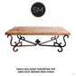 Mexports by Susana Molina 1240AAT 60" Peach Travertine Bullnose Edge Rectangular Rustic Coffee Table