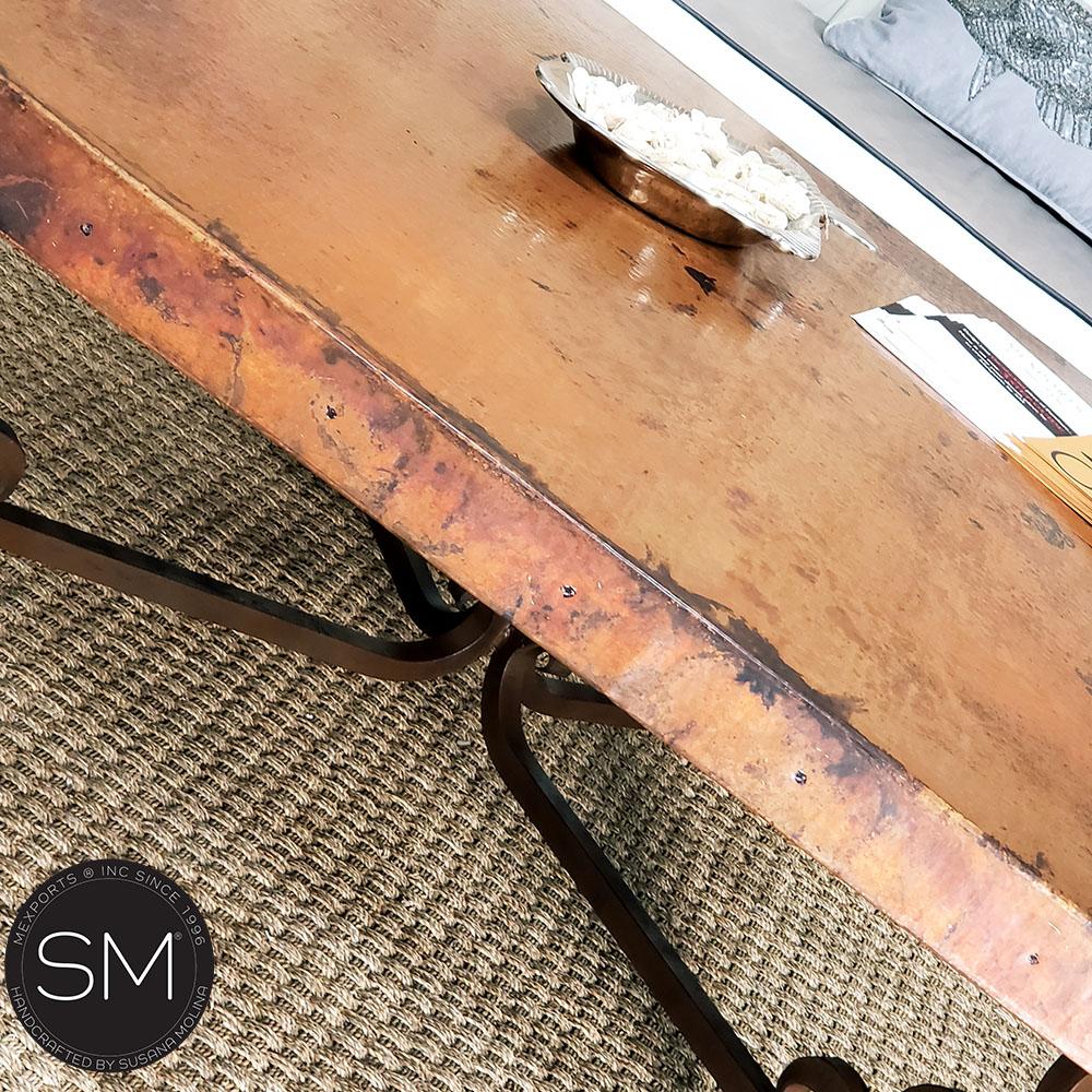 Mexports by Susana Molina 1240AC 48" Natural Hammer Copper Top Elegant and Timeless Square Coffee Table