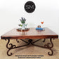 Mexports by Susana Molina 1240AM 48" Mesquite Wood Top Rounded Corners No Inlay Square Coffee Table