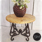 Mexports by Susana Molina 1240LT 31" Peach Travertine Top Chiseled Edge Round Side Table