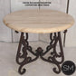 Mexports by Susana Molina 1240LT 38" Cream Travertine Top Chiseled Edge Round Side Table