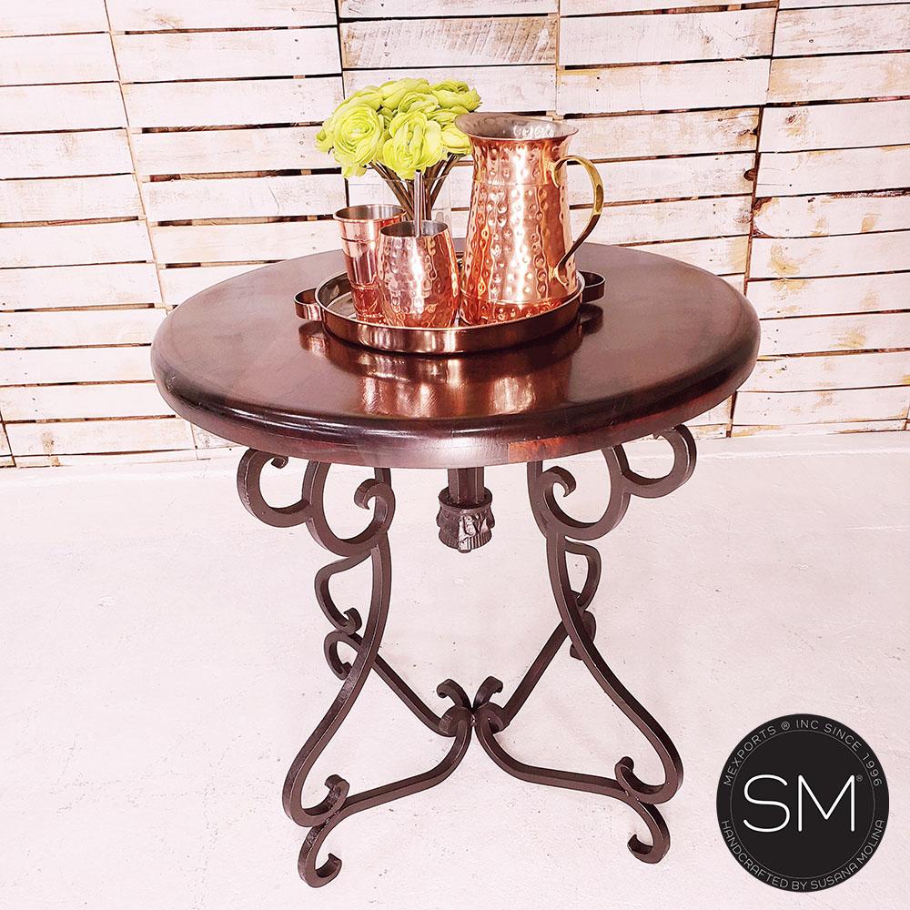 Mexports by Susana Molina 1241LM 31" Mesquite Wood Top No Inlay Round Side Table