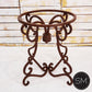Mexports by Susana Molina 1241LM 31" Mesquite Wood Top Turquoise Inlay With Nailheads on Edge Round Side Table