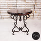 Mexports by Susana Molina 1241LM 38" Mesquite Wood Top Hammer Copper Inlay Round Side Table