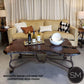 Mexports by Susana Molina 1242AAM 60" Mesquite Wood Top Live Edge Red Coral Inlay Rectangular Coffee Table