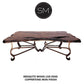 Mexports by Susana Molina 1242AAM 60" Mesquite Wood Top Live Edge Red Coral Inlay Rectangular Coffee Table