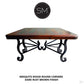 Mexports by Susana Molina 1242AM 48" Mesquite Wood Top Live Edge Gold Citrine Inlay Square Coffee Table