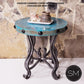 Mexports by Susana Molina 1242BBC 24" Oxidized Hammered Copper Top With Nailheads on Edge Round Side Table