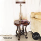 Mexports by Susana Molina 1242BBM 24" Mesquite Wood Top Red Coral Inlay With Nailheads on Edge Round Side Table