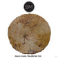 Mexports by Susana Molina 1242BBT 24" Peach Travertine Chisel Edge Round Side Table With Iron Legs