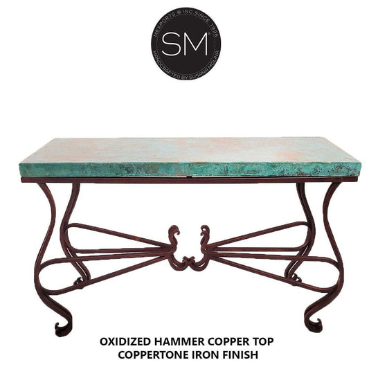 Mexports by Susana Molina 1242CC 72" Oxidized Hammered Copper Rectangular Console Table