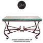 Mexports by Susana Molina 1242CC 72" Oxidized Hammered Copper Rectangular With Nailheads on Edge Console Table