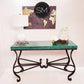 Mexports by Susana Molina 1242CC 72" Oxidized Hammered Copper Rectangular With Nailheads on Edge Console Table