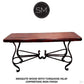 Mexports by Susana Molina 1242CM 72" Mesquite Wood Top Rounded Corners Turquoise Inlay Console Table With Iron Base