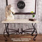 Mexports by Susana Molina 1242CT 63" Cream Travertine Chiseled Edge Rectangular Console Table