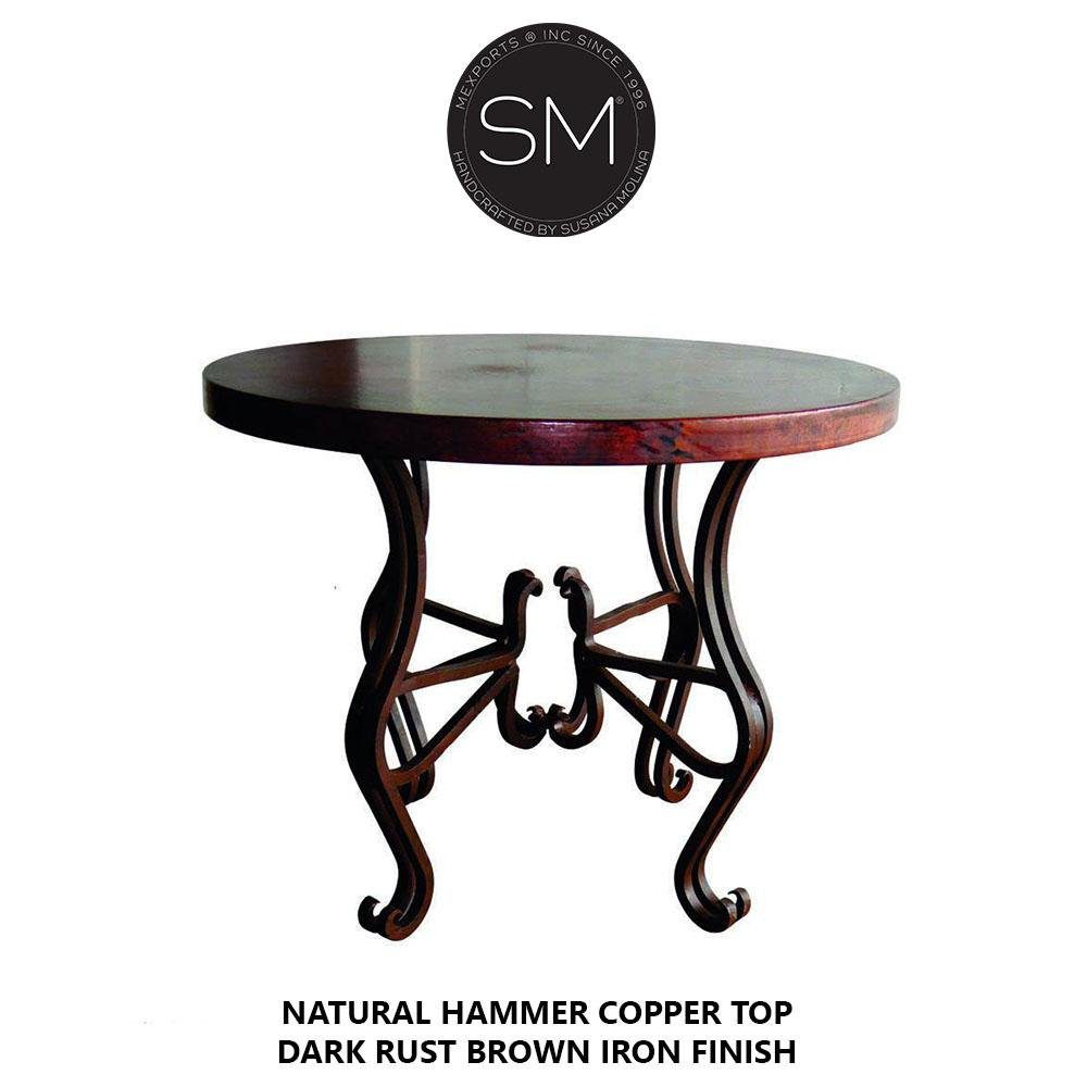 Mexports by Susana Molina 1242LC 31" Natural Hammered Copper Round Side Table