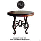Mexports by Susana Molina 1242LM 31" Mesquite Wood Top Turquoise Inlay With Nailheads on Edge Round Side Table