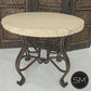 Mexports by Susana Molina 1242LT 31" Cream Travertine Top Chiseled Edge Round Side Table