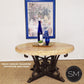 Mexports by Susana Molina 1243AAAT 38" Peach Travertine Stone Chisel Edge Round Coffee Table