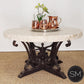Mexports by Susana Molina 1243AAAT 48" Cream Travertine Stone Chisel Edge Round Coffee Table