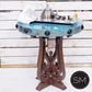 Mexports by Susana Molina 1243BBC 24" Oxidized Hammered Copper Top With Nailheads on Edge Round Side Table
