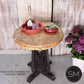 Mexports by Susana Molina 1243BBT 24" Peach Travertine Chisel Edge Round Side Table