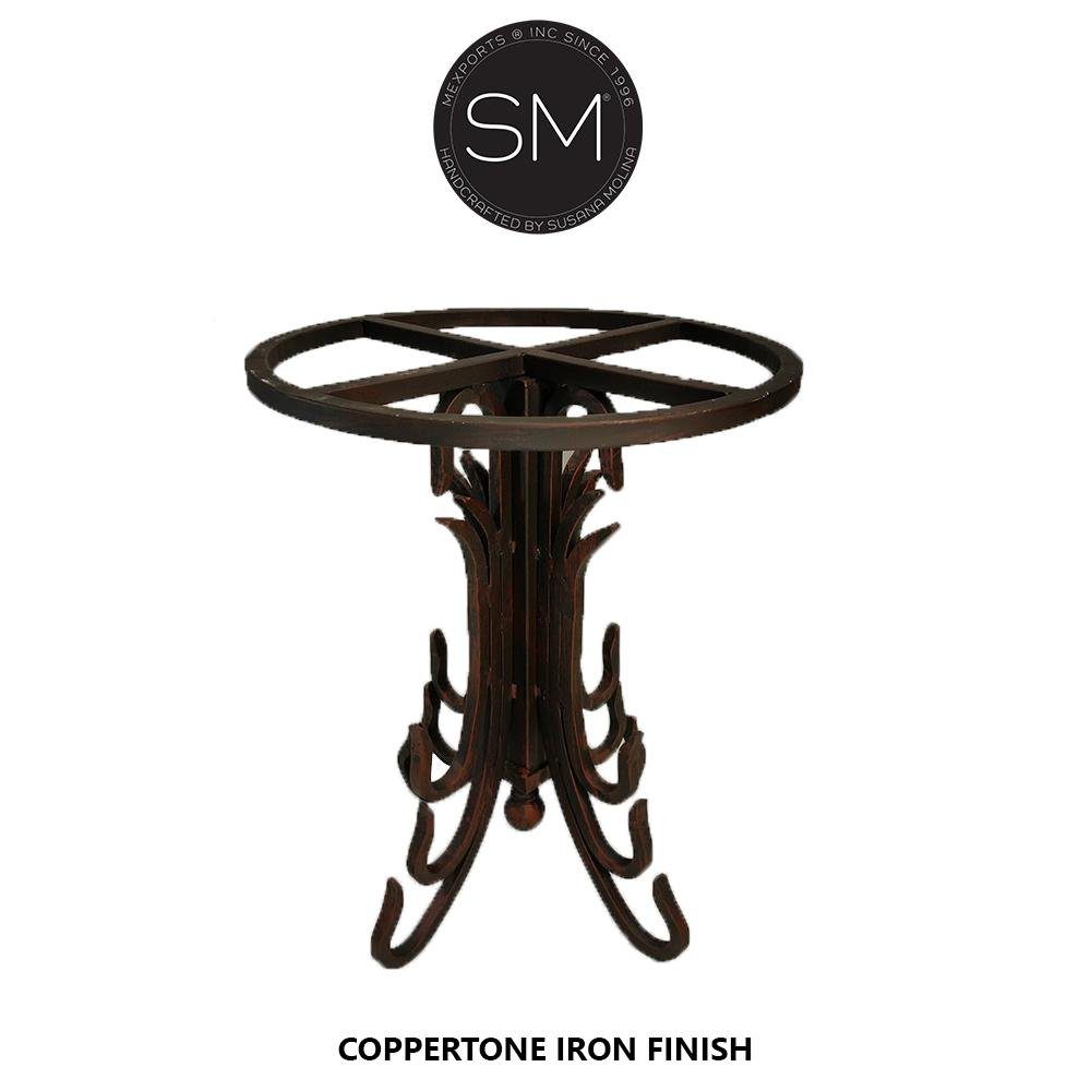 Mexports by Susana Molina 1245LC 38" Oxidized Hammered Copper Top Foyer Table