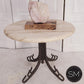 Mexports by Susana Molina 1245LT 31" Cream Travertine Stone Top Chisel Edge Round Side Table