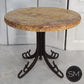 Mexports by Susana Molina 1245LT 31" Peach Travertine Stone Top Chisel Edge Round Side Table