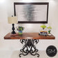 Mexports by Susana Molina 1246CC 72" Natural Hammered Copper Rectangular Console Table With Single Iron Pedestal