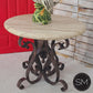 Mexports by Susana Molina 1246LT 31" Cream Travertine Stone Chisel Egde Round Side Table