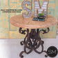 Mexports by Susana Molina 1246LT 31" Peach Travertine Stone Bullnose Egde Round Side Table