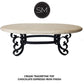 Mexports by Susana Molina 1247AAOT 60" Peach Travertine Stone Top Chisel Edge Precious Oval Coffee Table