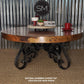Mexports by Susana Molina 1251AAAC 38" Natural Hammered Copper Top Luxury Round Coffee Table With Wrought Iron Base