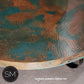 Mexports by Susana Molina 1251AAAC 48" Oxidized Hammered Copper Top With Nailheads on Edge Luxury Round Coffee Table With Wrought Iron Base