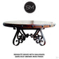 Mexports by Susana Molina 1251AAAM 48" Mesquite Wood Top Gold Citrine Inlay With Nailheads on Edge Round Coffee Table