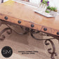 Mexports by Susana Molina 1251AC 48" Natural Hammered Copper Top With Nailheads on Edge Square Coffee Table