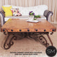 Mexports by Susana Molina 1251AC 48" Natural Hammered Copper Top With Nailheads on Edge Square Coffee Table